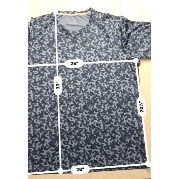 Dunning Golf Shirt Blue Camo QUEST Ventilated Mens Size XXL GOLF Fast Ship - Picture 7 of 15